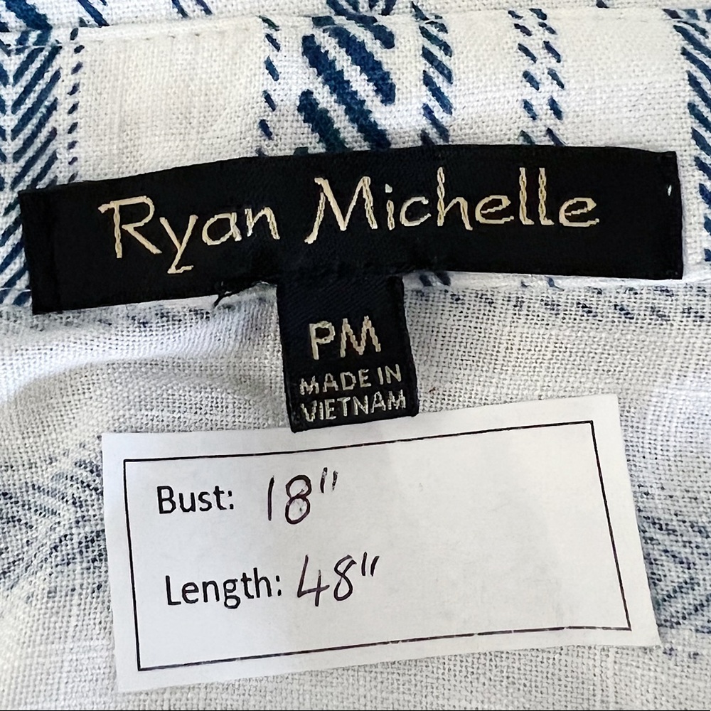 Ryan Michelle Blue Striped Collared Button Front … - image 6